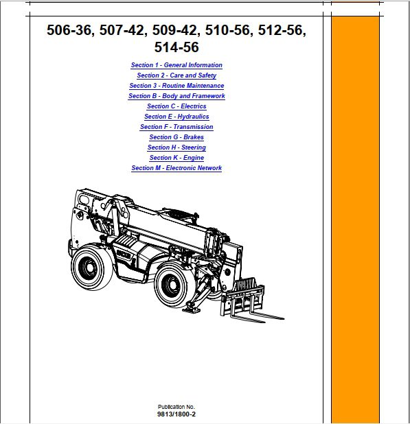 JCB Tele Truck 506 36 507 42 509 42 510 56 512 56 514 56 T4i Sevice Manual 1