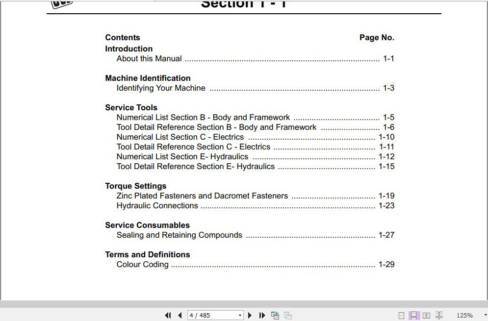 JCB Mini Excavator 8085 Engine Sevice Manual 2