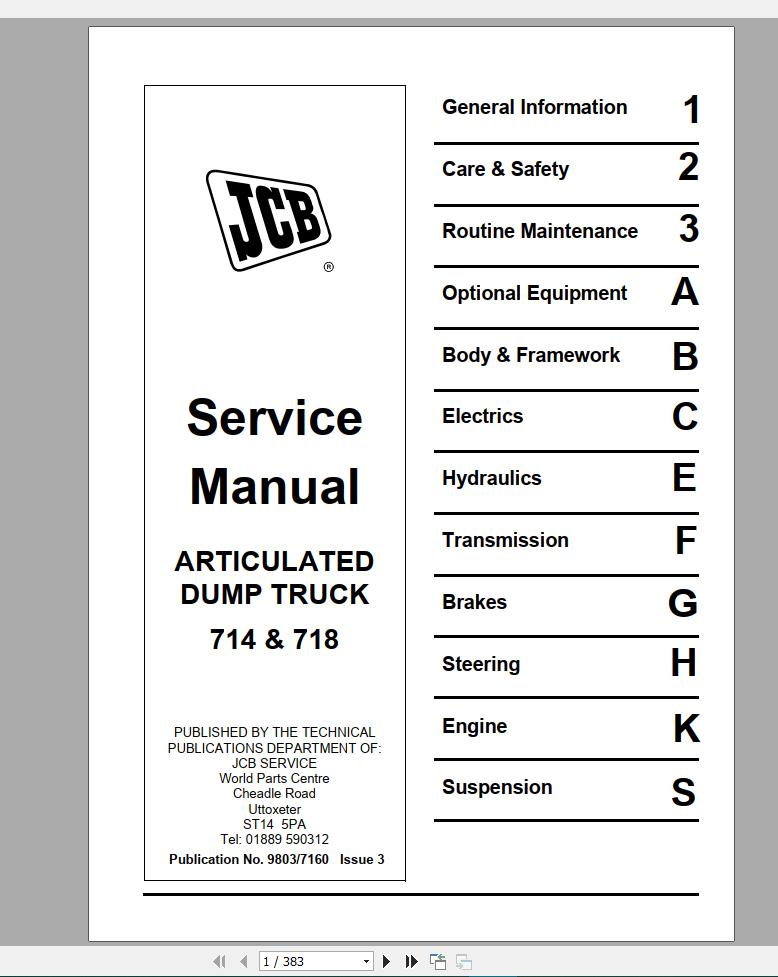 JCB Service Manual All New Models 102018 DVD4