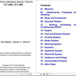 JCB Tele Truck TLT25G, TLT 30G Sevice Manual Jcb Tele Truck Tlt25G Tlt 30G Sevice Manual 2