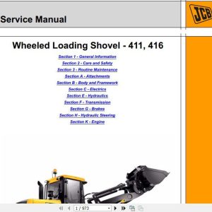 JCB Wheeled Loader 411 416 VVLS Sevice Manual 1