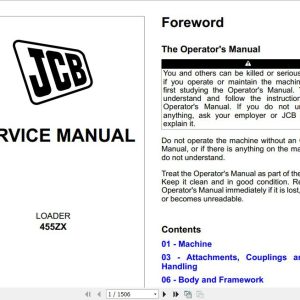 JCB Wheeled Loader 455ZX Sevice Manual 1