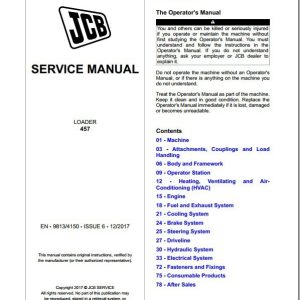 JCB Wheeled Loader 457 Tier 4F Sevice Manual 1
