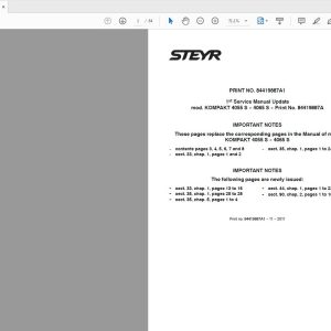 Steyr Kompakt 4055S4065S Tractor Service Manual 84419887A1 1