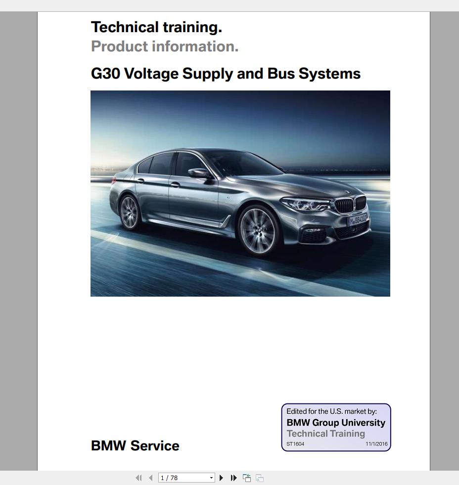 BMW 5 Series G30 2017 On Technical Training3