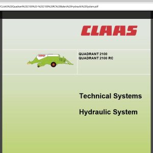 CLAAS Quadrant 1200 2200 RC Balers Electric Hydraulic System 3