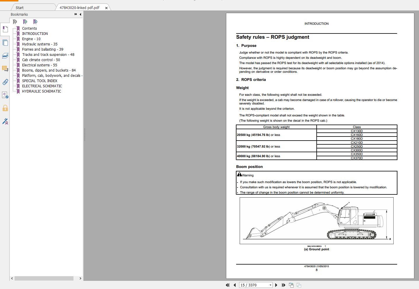 Case Crawler Excavator CX300D Service Manual 2