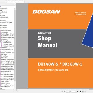 DOOSAN Wheel Excavator Model DX140 DX160W 5 Dec 2014 Shop Manual 1