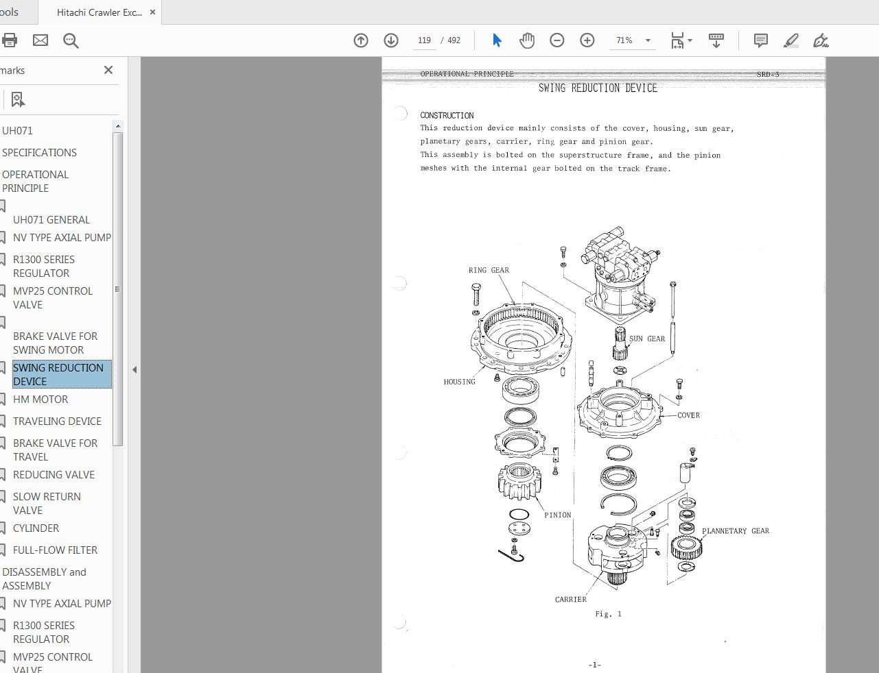 Hitachi Crawler Excavator UH071 Service Manual KM056 00 2