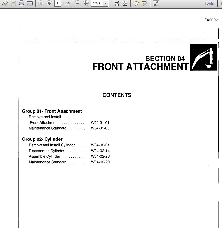 Hitachi EX200 3 137W 04 02 Shop Manual 1