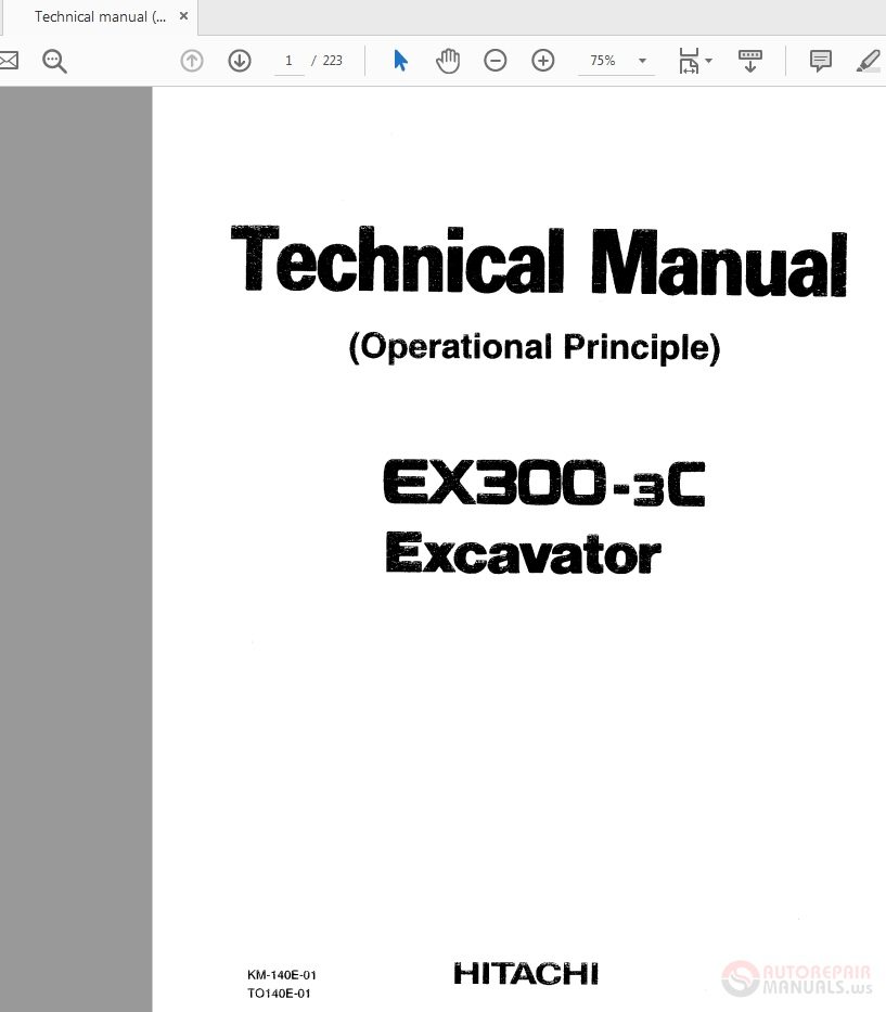 Hitachi EX300 3C Excavator KM 140E 01 Technical manual 1