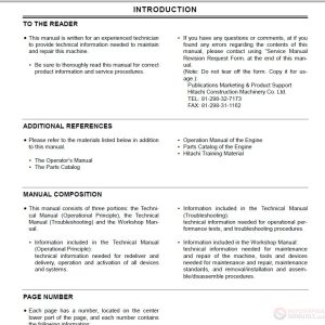 Hitachi EX300 3C Excavator Technical Manual 1