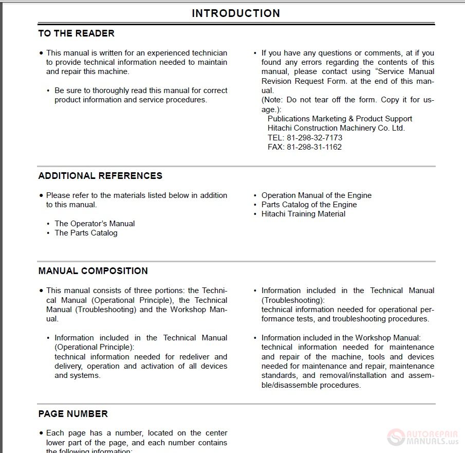 Hitachi EX300 3C Excavator Technical Manual 1