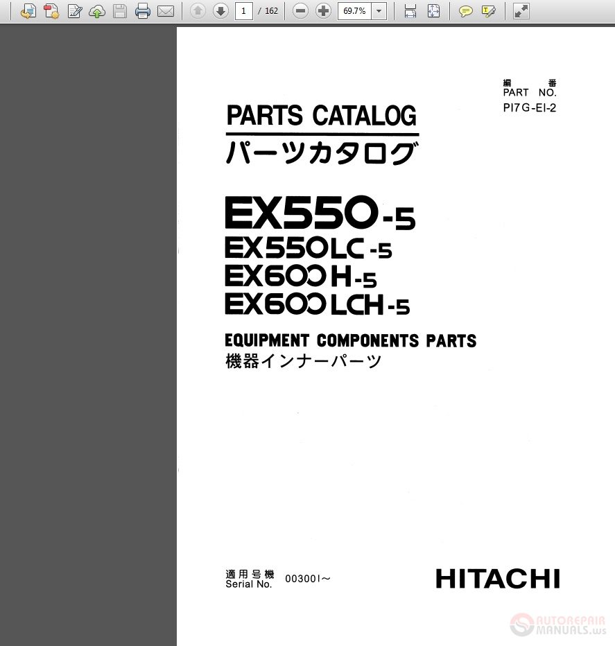 Hitachi EX550 5 EX600LCH 5 PI7G EI 2 Parts Catalog 1
