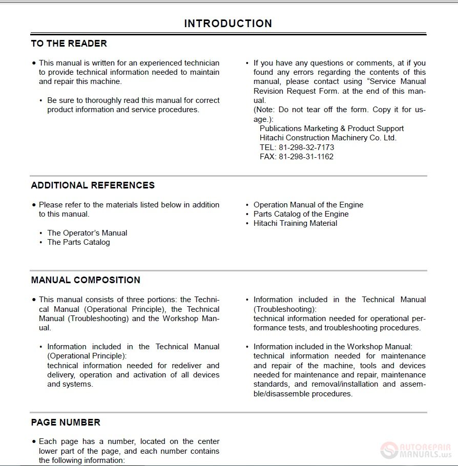 Hitachi EX550 5 EX600LCH 5 Troubleshooting Technical Manual 1