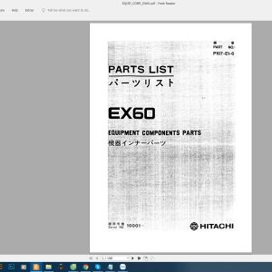 Hitachi EX60 Equipment Components Parts CatalogEN 1