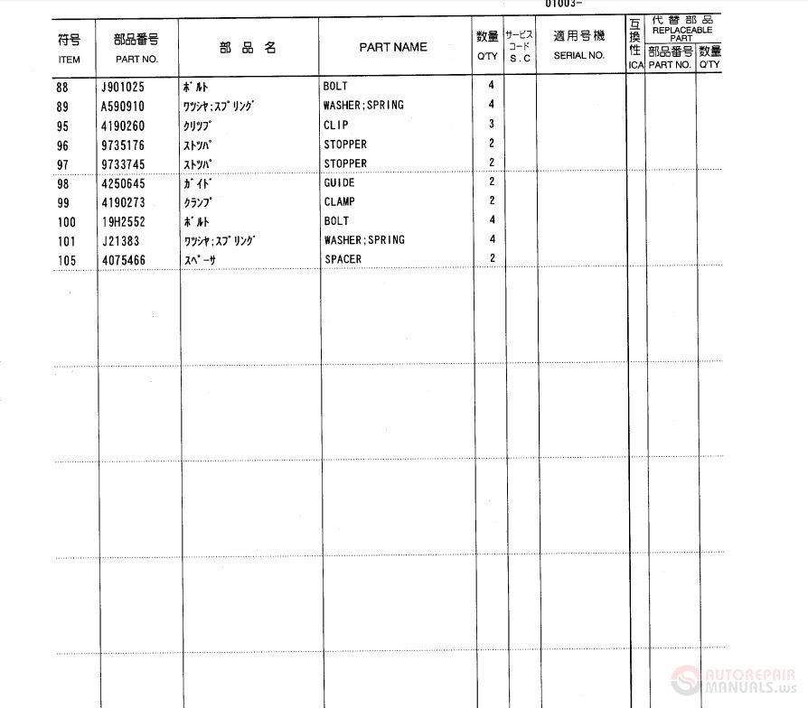 Hitachi EX700 EX700BE Excavator PI72 2 7 Parts Catalog 4