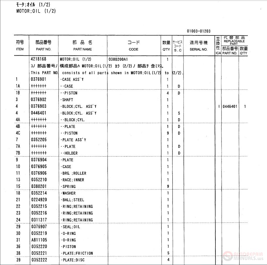 Hitachi EX700 EX700BE PI72 E2 7 Parts Catalog 4