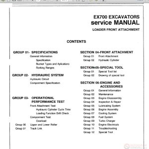 Hitachi EX700 Excavators Service Manual 1