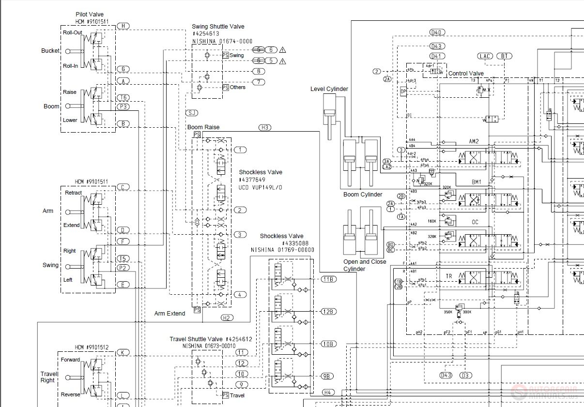 Hitachi EX750 5 EX800H 5 TT162E 01 Hydraulic Circuit Diagram 2