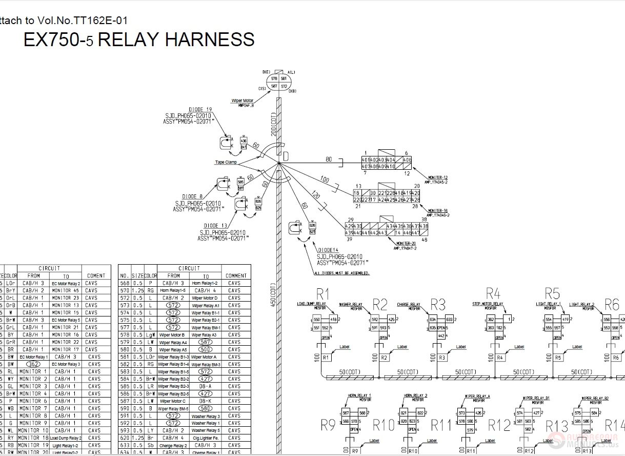 Hitachi EX750800 5 TT162E 01 Hydraulic Circuit Diagram 4