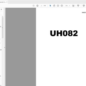 Hitachi Excavator UH082 Service Manual KM027 00 1