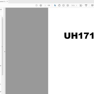 Hitachi Excavator UH171 Service Manual KM021 00 1