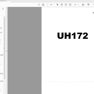 Hitachi Excavator UH172 Service Manual KM024 00 1