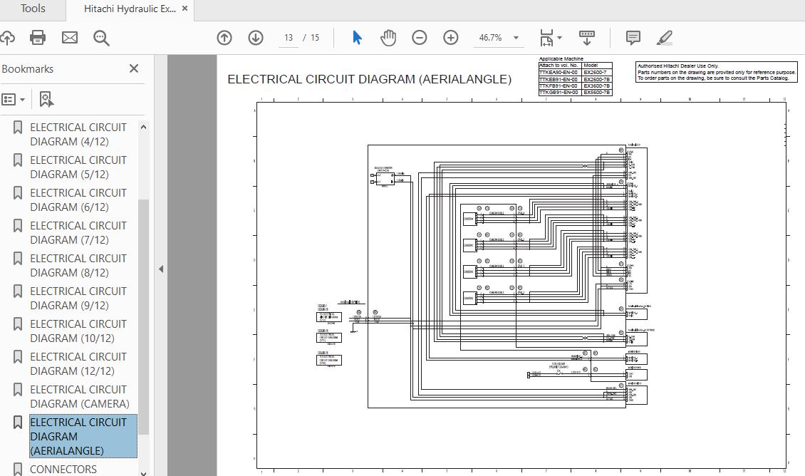 Hitachi Hydraulic Exacavator EX2600 7 EX2600 7B EX3600 7B Electrical Circuit Diagram TTKEA90 EN 00 4