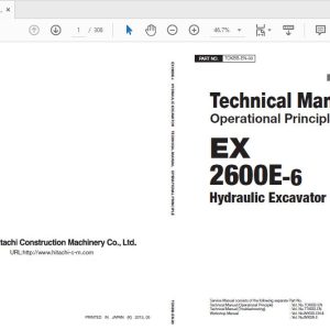 Hitachi Hydraulic Exacavator EX2600E 6 Technical Manual TOKBB EN 00 1