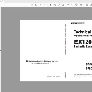 Hitachi Hydraulic Excavator EX1200 7 Technical Manual TOKAA90 EN 00 1