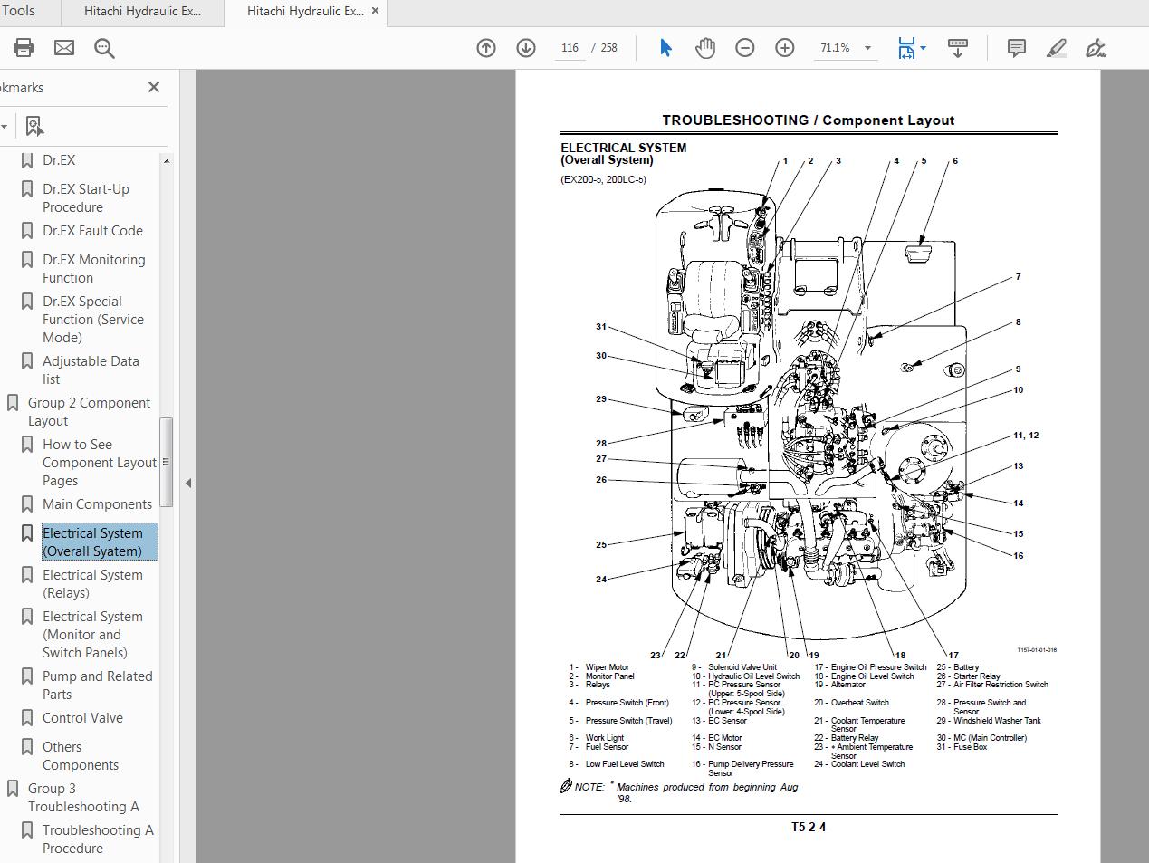 Hitachi Hydraulic Excavator EX200 5 Technical Manual 3