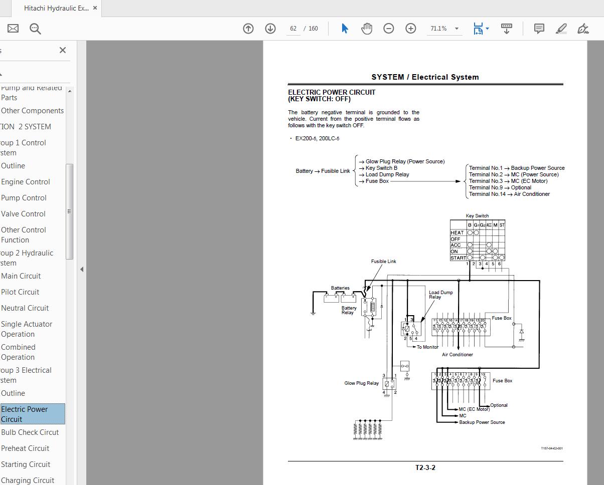 Hitachi Hydraulic Excavator EX200_EX200LC-5 Technical Manual