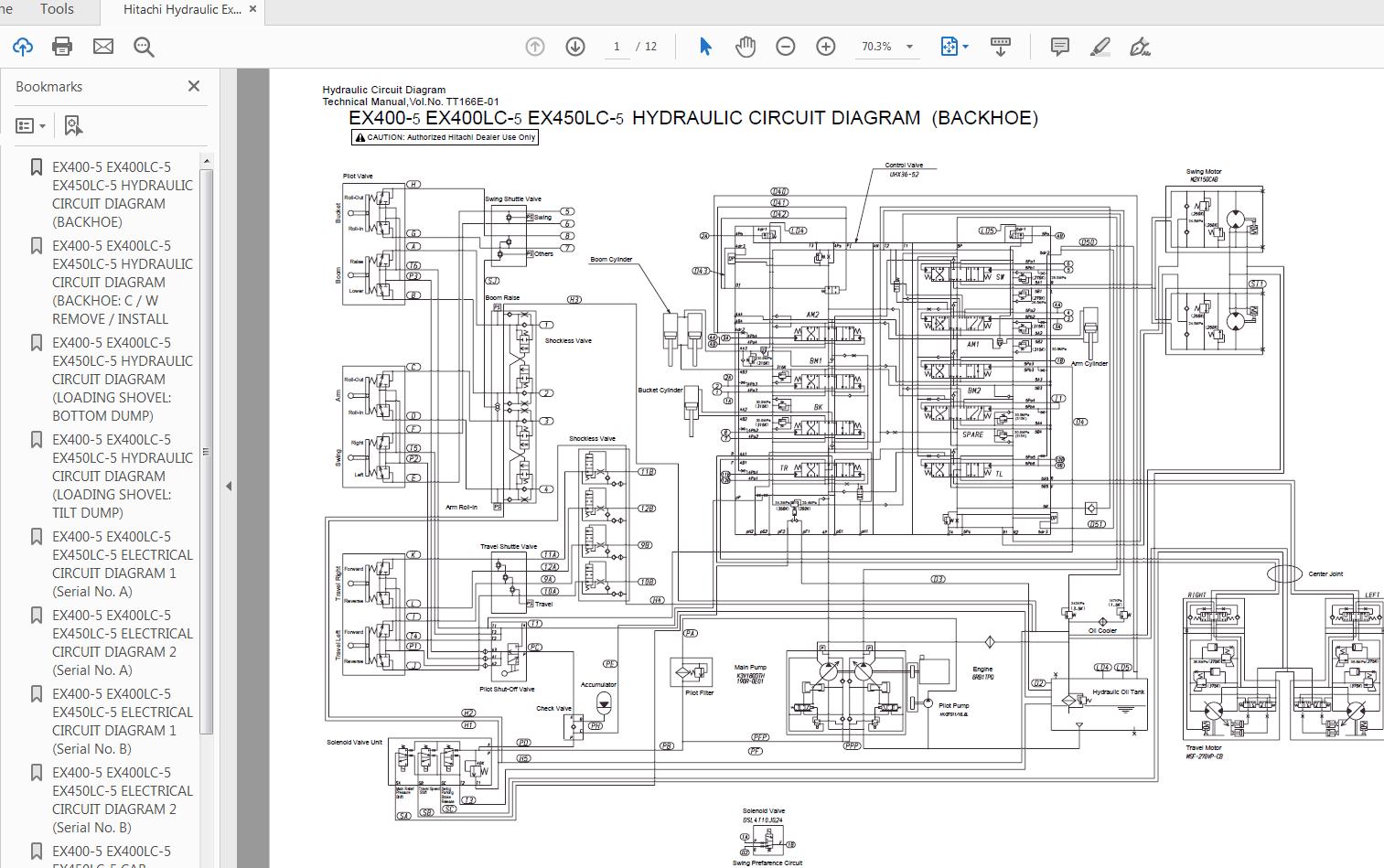 Hitachi Hydraulic Excavator EX400EX400LCEX450LC 5 Circuit Diagram 2