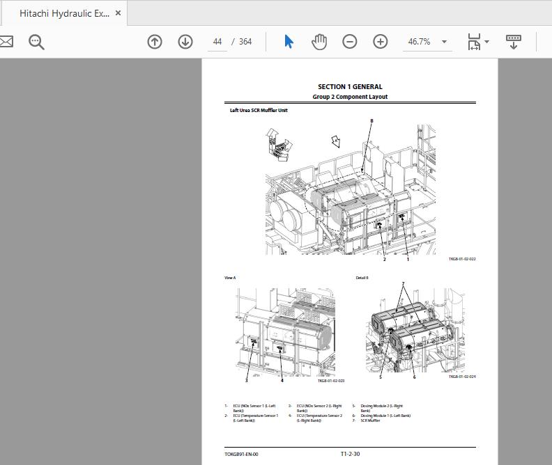 Hitachi Hydraulic Excavator EX5600 7B Technical Manual TOKGB91 EN 00 21LwdH