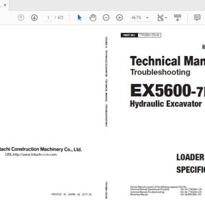 Hitachi Hydraulic Excavator EX5600 7B Technical Manual TTKGB91 EN 00 1IxiX