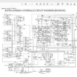 Hitachi Hydraulic Excavator EX750EX800H 5 Hydraulic Circuit Diagram 1