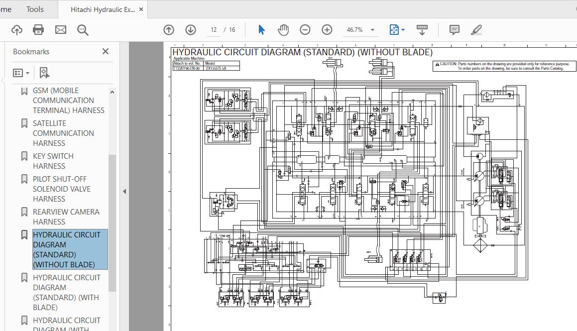 Hitachi Hydraulic Excavator ZX135US 5A TTDAY90 EN 00 Circuit Diagram 3 1