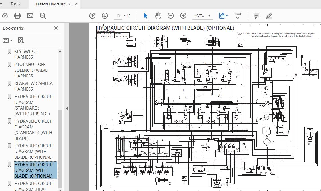 Hitachi Hydraulic Excavator ZX135US 5A TTDAY90 EN 00 Circuit Diagram 4