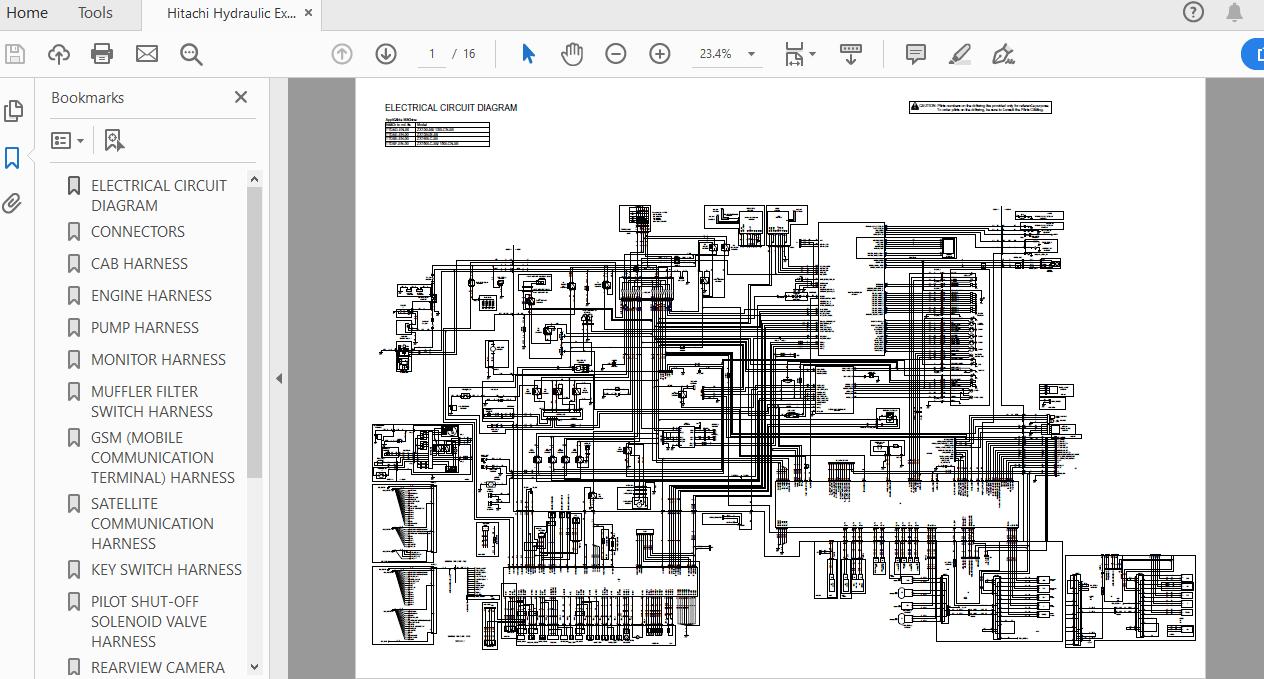 Hitachi Hydraulic Excavator ZX135US 5B TTDAE EN 00Circuit Diagram20160531 1