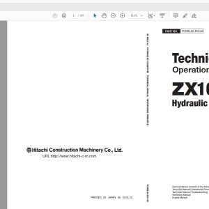 Hitachi Hydraulic Excavator ZX160LC 5A TODBL90 EN 00 Technical Manual20170426 1