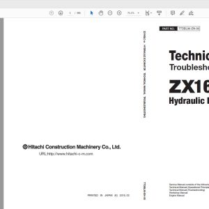 Hitachi Hydraulic Excavator ZX160LC 5A TTDBL90 EN 00 Technical Manual 1