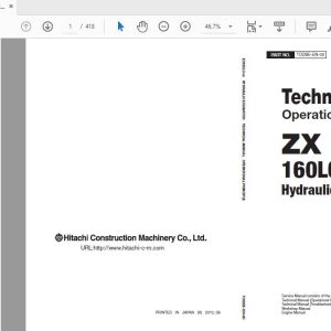 Hitachi Hydraulic Excavator ZX160LC 5B TODBE EN 00 Technical Manual20150331 1