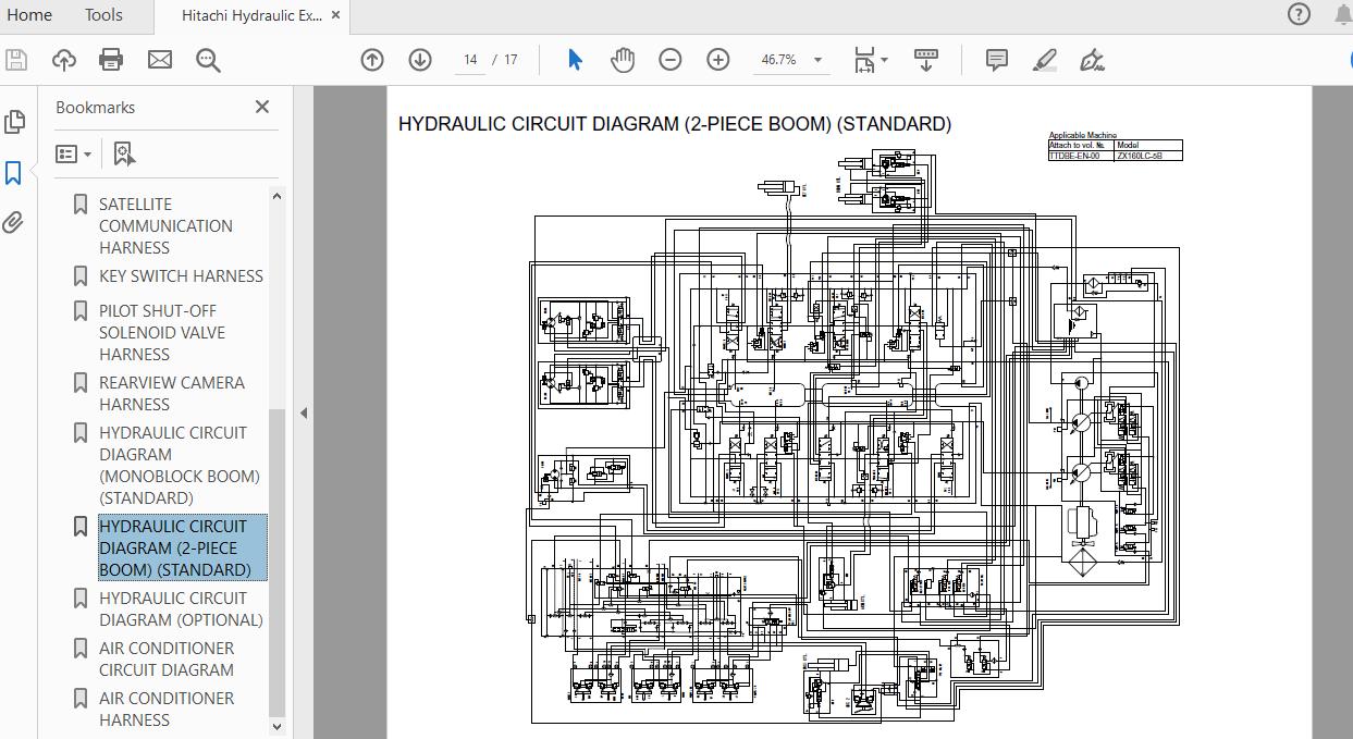 Hitachi Hydraulic Excavator ZX160LC 5B TTDBE EN 00Circuit Diagram 4