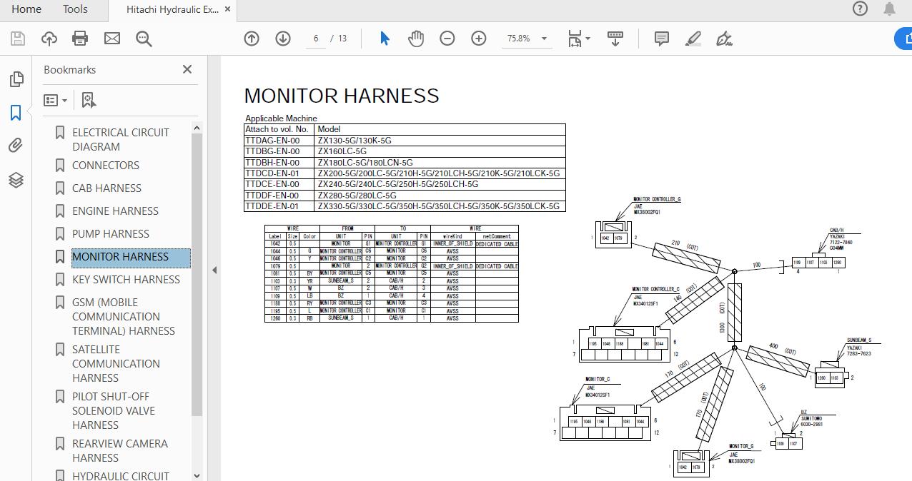 Hitachi Hydraulic Excavator ZX160LC 5G TTDBG EN 00Circuit Diagram20151120 2