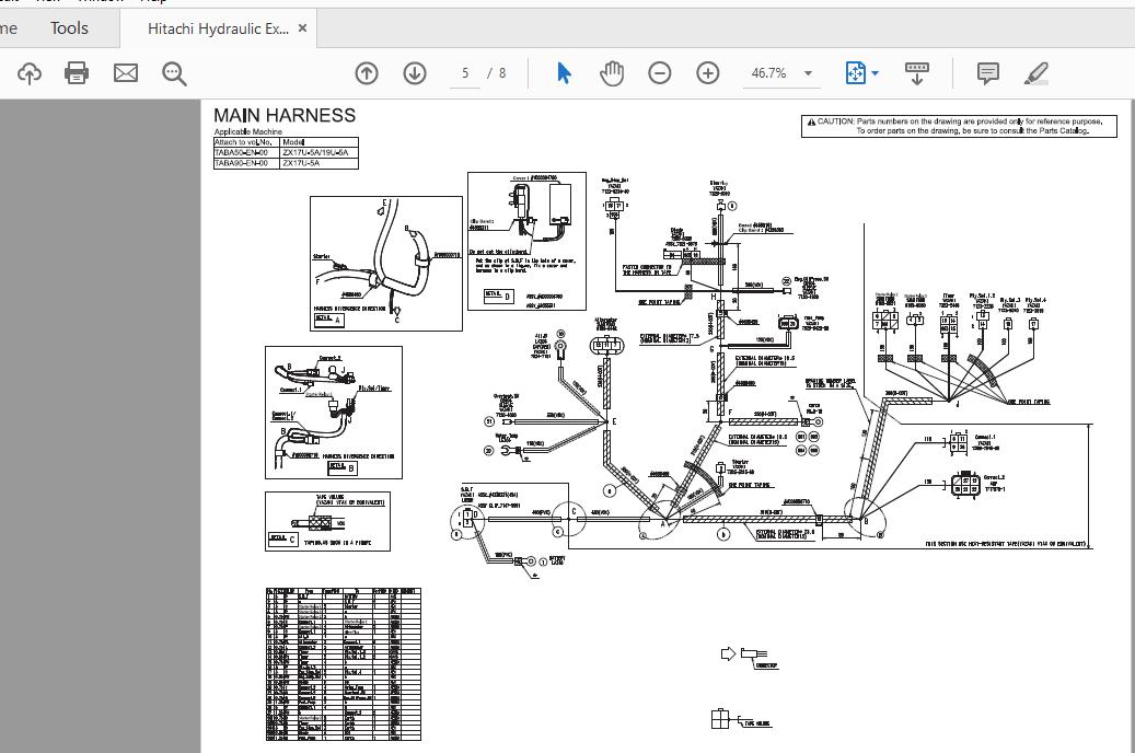Hitachi Hydraulic Excavator ZX17U19U 5A TABA50TABA90 EN 00 Electrical Circuit Diagram 3