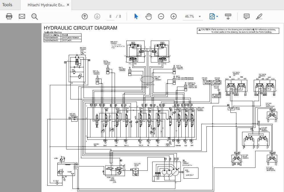 Hitachi Hydraulic Excavator ZX17U19U 5A TABA50TABA90 EN 00 Electrical Circuit Diagram 4