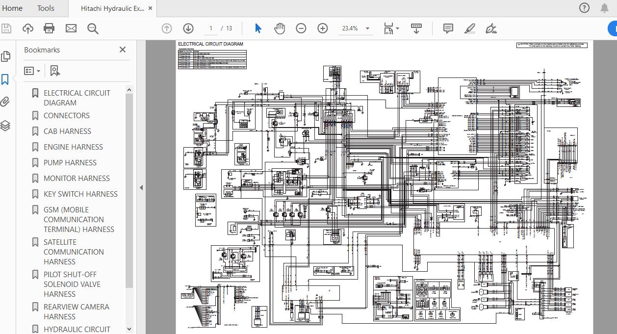 Hitachi Hydraulic Excavator ZX180LC180LCN 5G TTDBH EN 00Circuit Diagram20151120 1