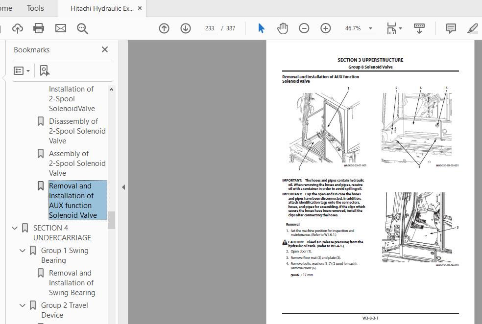 Hitachi Hydraulic Excavator ZX19 5A WABG50 EN 00 Workshop Manual 3