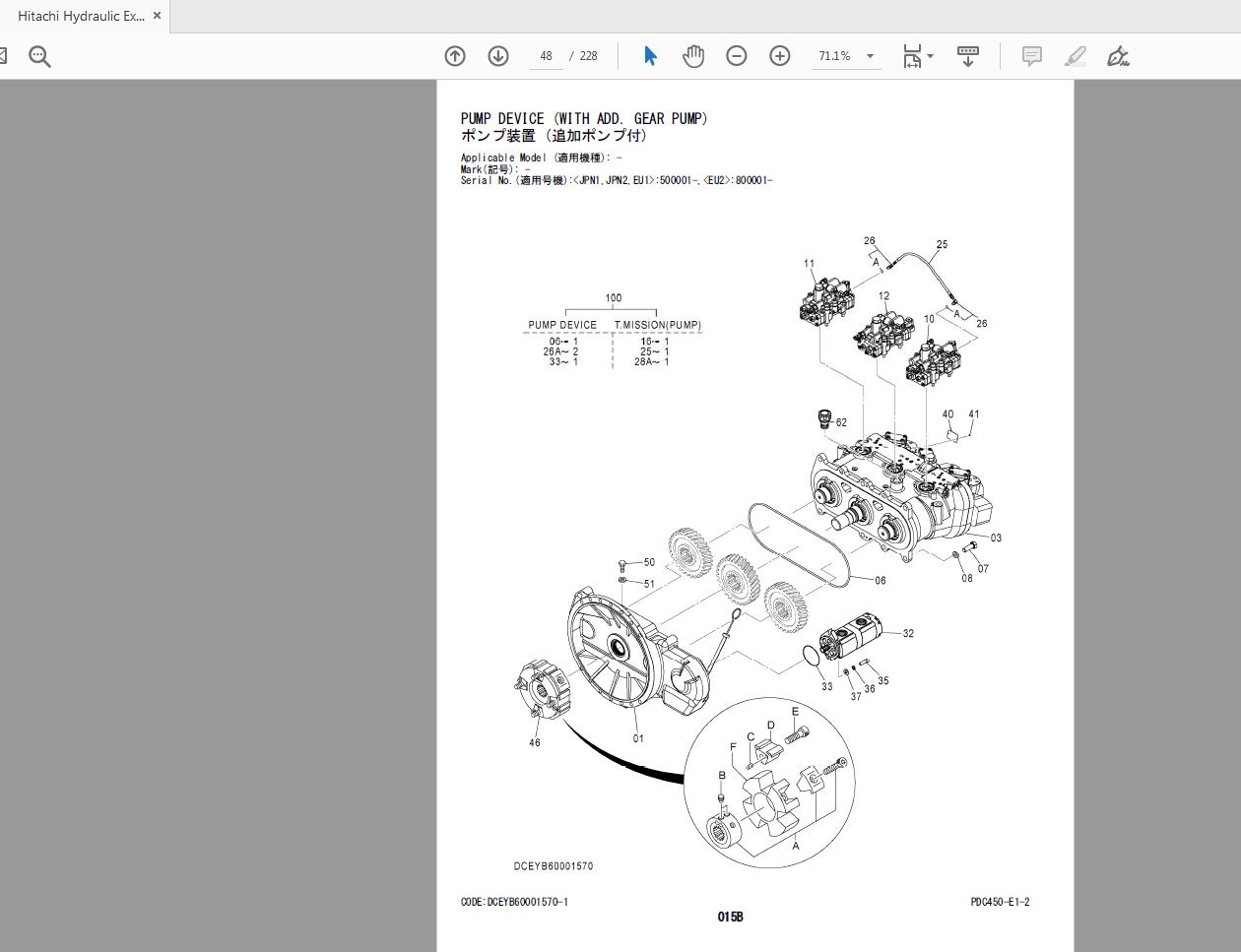 Hitachi Hydraulic Excavator ZX200 6210 6 Series Parts Catalog 4